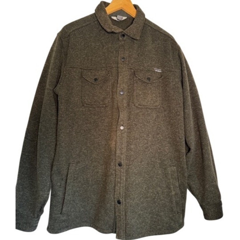 Eddie Bauer Men's‎ Sherpa Lined Flannel Shirt Jacket Green Plaid Size XL TL
